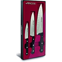 Arcos Set De Cuchillos- Acero Inoxidable- Negro- 45x20x5 cm- 3 Unidades